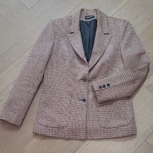 Vintage Catalina Blazer Women's sz 12. Black & Rust Mini Plaid Jacket